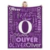 Personalized Name Flannel Blanket 2024 New Customized Blanket Soft for Kids and Adults Letter Monochrome Fleece Birthday Gift