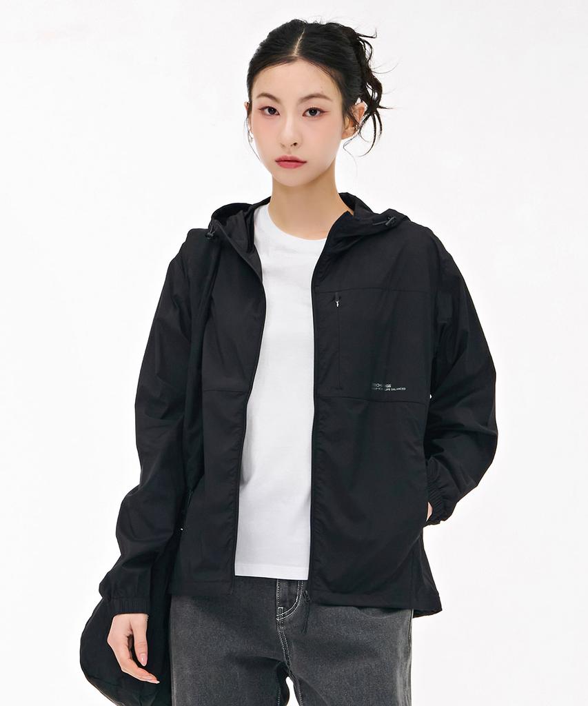 Chasecult Unisex Lightweight Stretch Windbreaker Jumper - Black