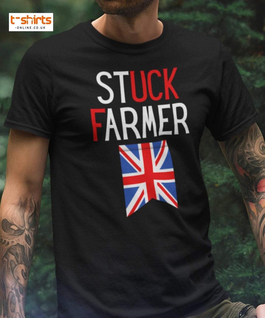 Feststeckender Landwirt Lustiges UK T-Shirt | Satirisches Tee