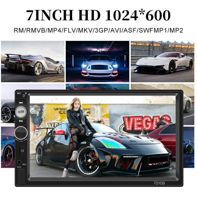 Hippcron 1Din Car Radio Wireless Carplay Android Auto Multimedia Video Player 7inch Touch Screen Support Camera 12v Universal