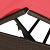 Double Sun Lounger Red 205 x 129 x 200 cm Poly Rattan