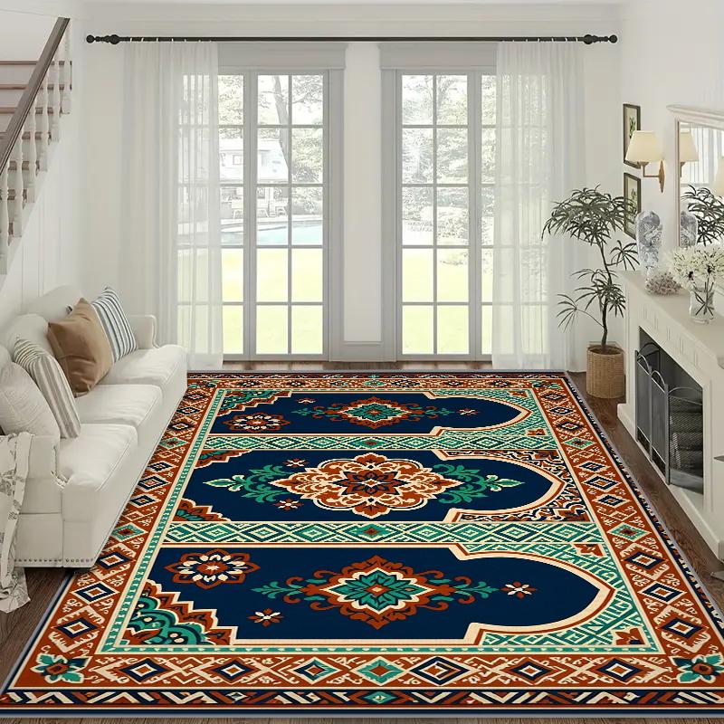 RAKKS Morocco Medallion Large Area Rug, Non-Slip Carpet for Living Room & Bedroom Kitchen, Door Mat, Sofa Bedside Mat Home Decor