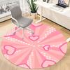 1pc Pink Hearts Pattern Office Round Rug, Carpet for Office, Gaming, Lightweight Round Floor Mat Yy260208008