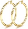 Drperfect 14K Gold Plated Chunky Hoop Earrings for Women Hypoallergenic Lightweight Large Hoops Jewelry