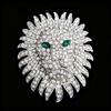 Full Animal Crystal Lion Head Domineering Accessory Brooch