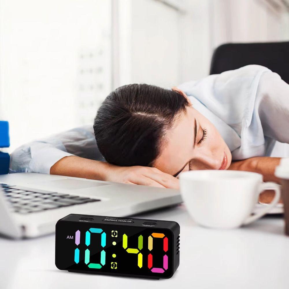 RGB Display Table Clock Multi-functional Digital Alarm Clock Clock Desktop Alarm Clock  Table