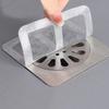 WTEMPO 50PCS 10*10CM Disposable Floor Drain Stickers Bathroom Hair Anti Clogging Filter Mesh Stickers, Shower Floor Drain Square Mesh Cover