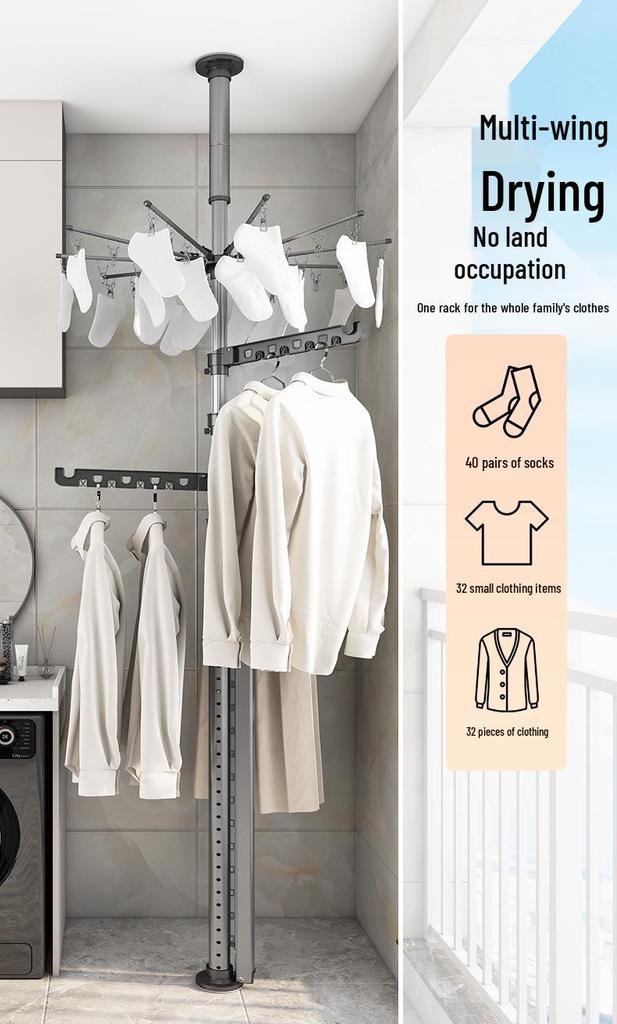 Top-Tier Telescopic Freestanding Clothes Drying Rack for Bedroom 