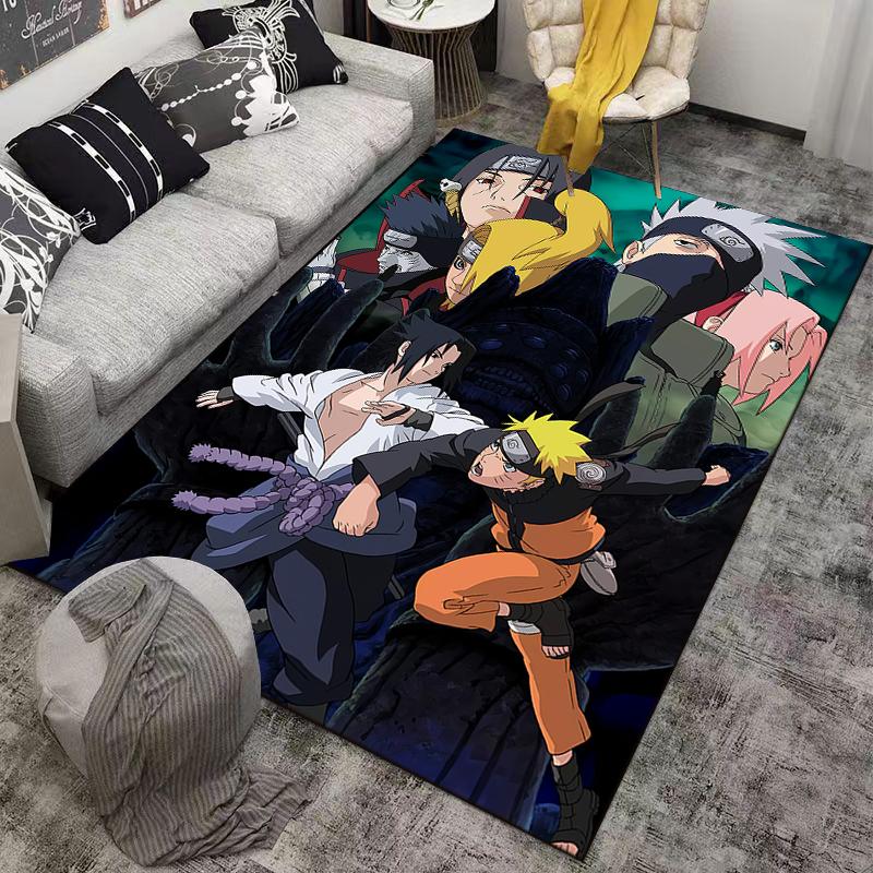 Naruto Shippuden Poster Naruto Sasuke Itachi Kakashi Dark Hand Anime Art soft printed floor mat rug for living room bedroom home decor