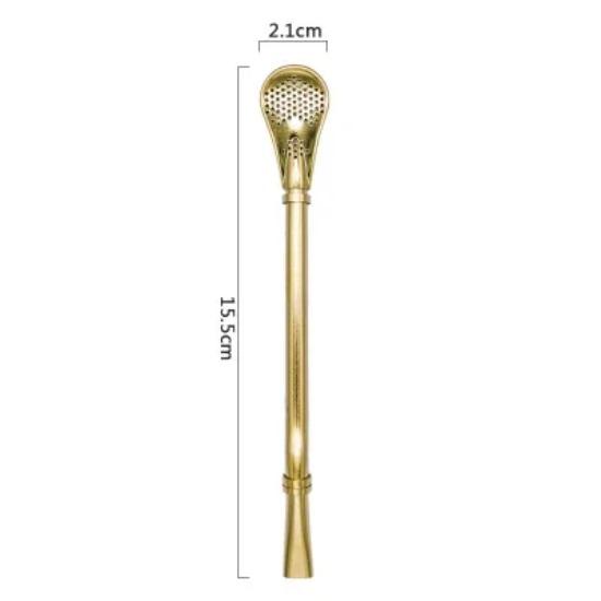 1 buc. lingură de paie din oțel inoxidabil Paie de băut reutilizabile Yerba Mate Bombilla Paie de ceai filtrată linguriță Accesorii pentru bar de cocktail
