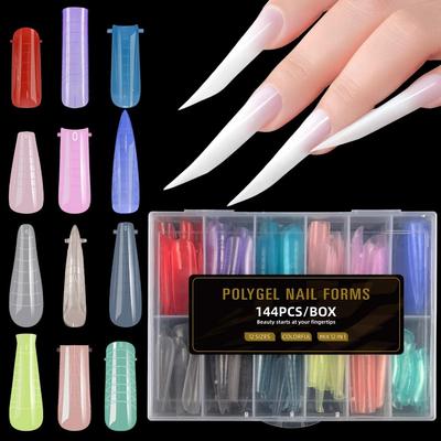 Nagel Dualformen Nagelform Verlängerungsspitzen Sets Macaron Vollabdeckung Schnellaufbau Französische Form Maniküre Werkzeuge