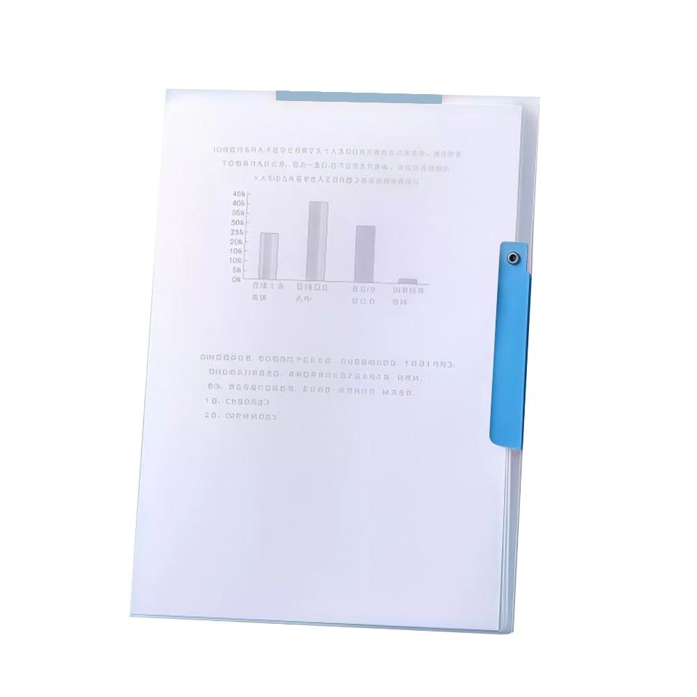 

Transparent Swinging Rod File Folder Double Clips A3/A4 Document Clamp Side Opening Test Paper Organizer Students синій