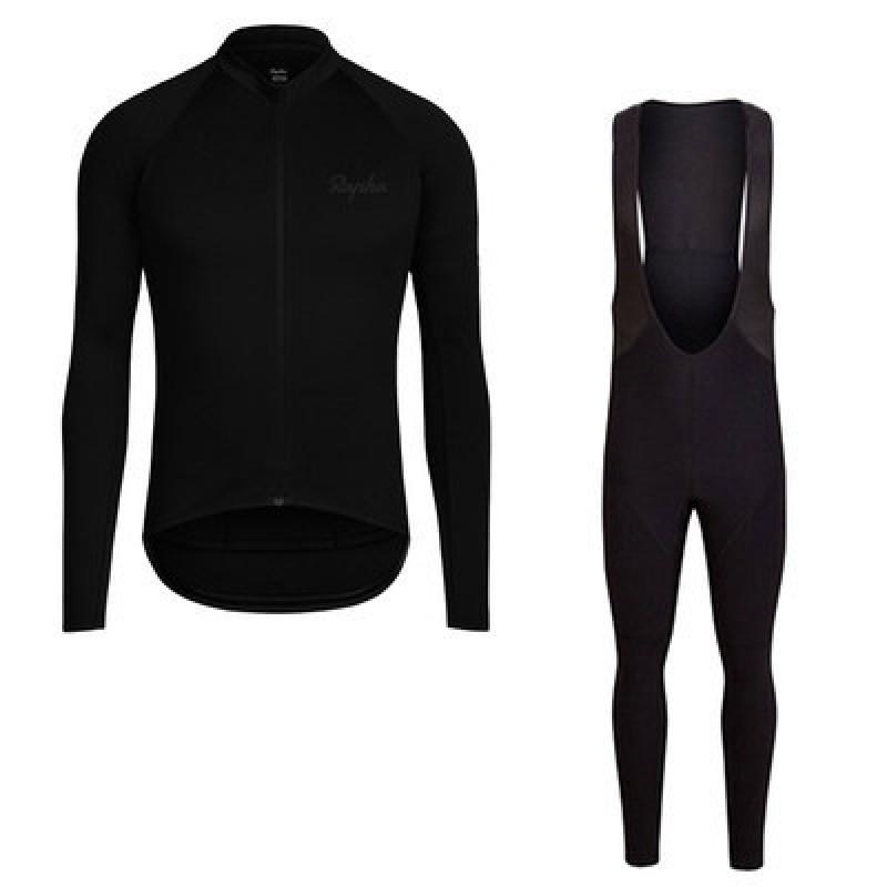 Mens Long Sleeve Cycling Jersey Bib Pants Set Breathable Quick Dry Mountain Bike Riding Outfit