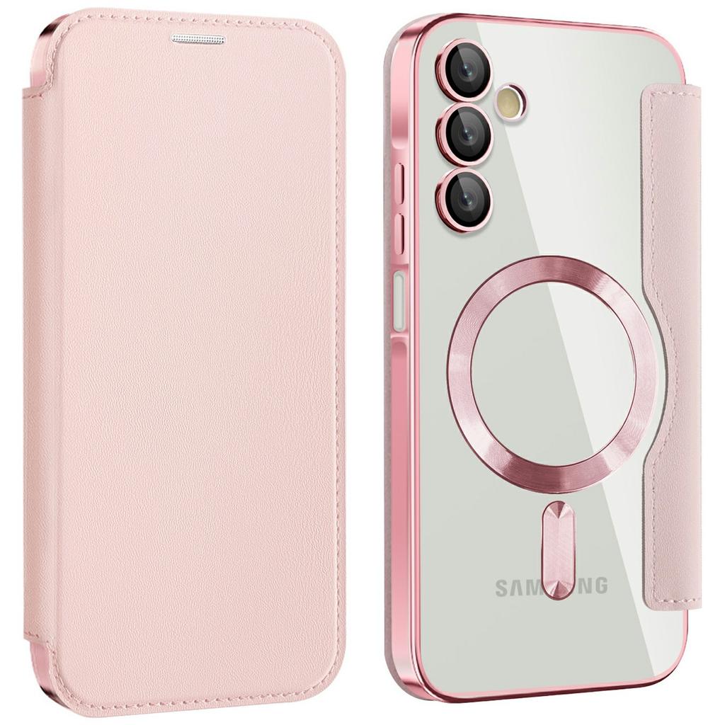 For Samsung Galaxy A15 4G/5G Case Compatible with MagSafe RFID Blocking Card Holder Leather Phone Cover