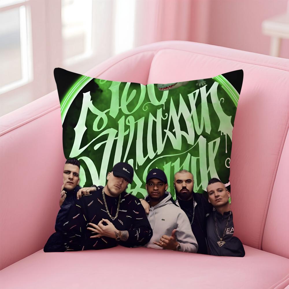 Urban Rap Band 187 S-Strassenbande Cushion Cover Pillowcase Short Plush Invisible Zipper Room Sofa Cushion Cover