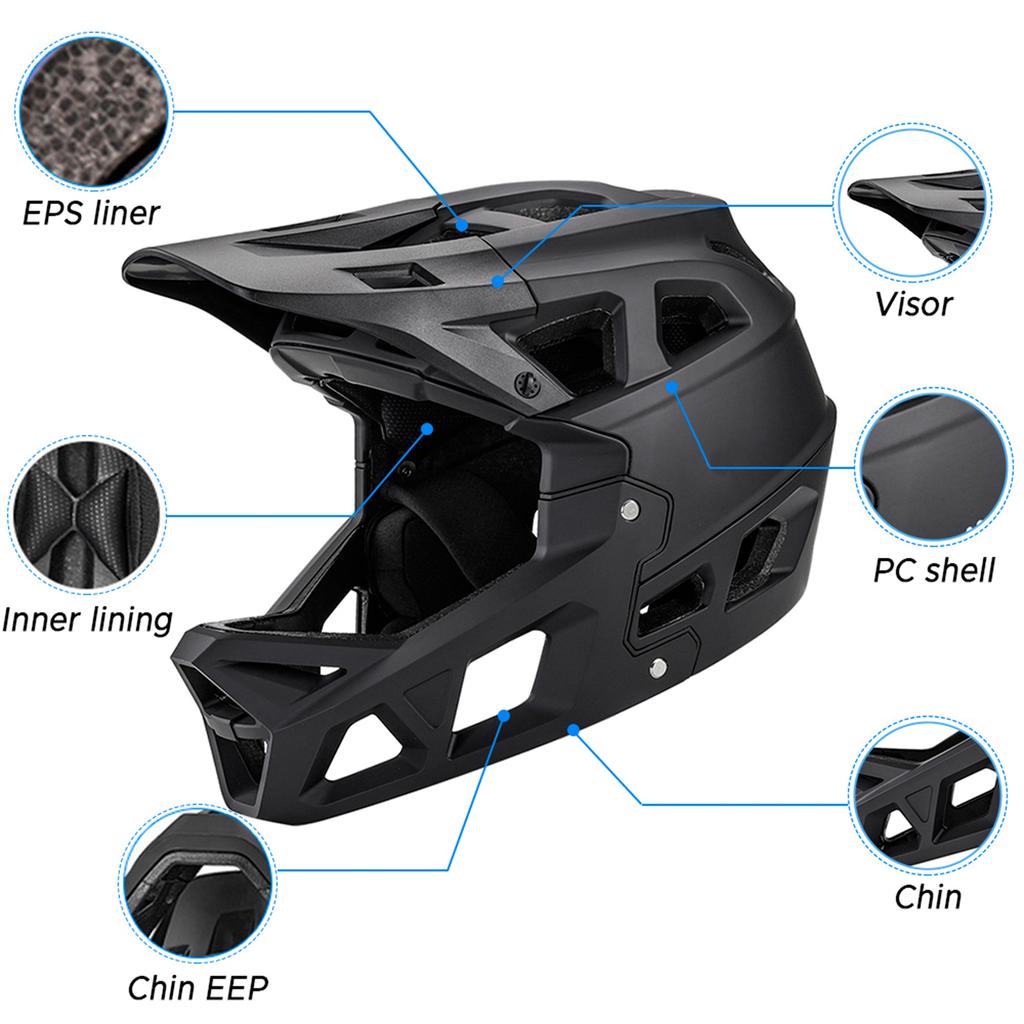 Fullface Mountainbike-Helm für Erwachsene, Racing Downhill MTB-Helm für Männer/Frauen, Mountainbike-Helm für Erwachsene mit Visier, über 31 Belüftungsöffnungen