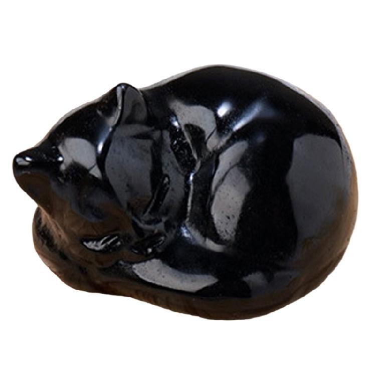 Charme Cristal Chats Sculpture Statue, Figurine Décorative en Pierre Unique Aventurine Artefact Décoratif pour Collections Cadeaux