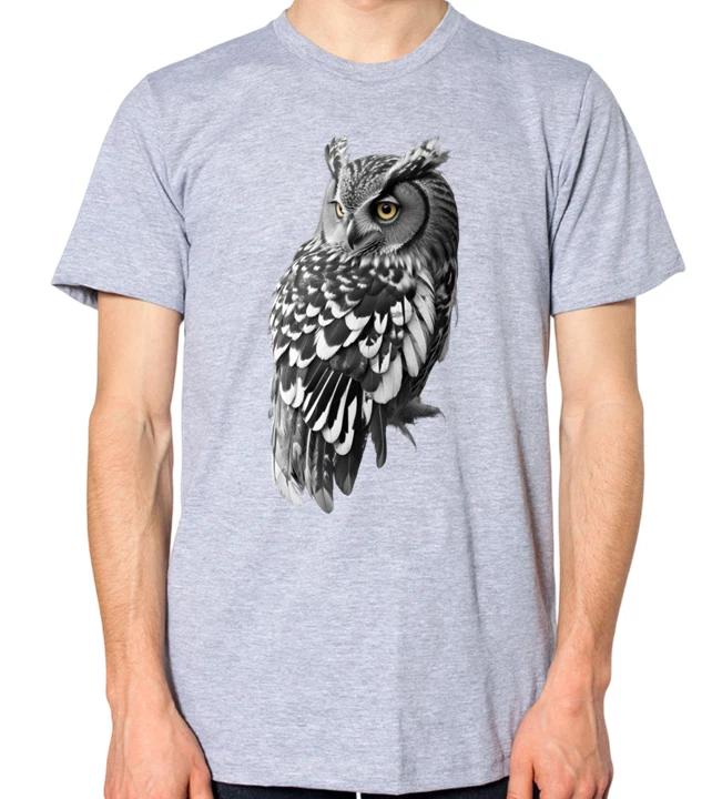 Black And White Owl T-Shirt Men Women Unisex Top M