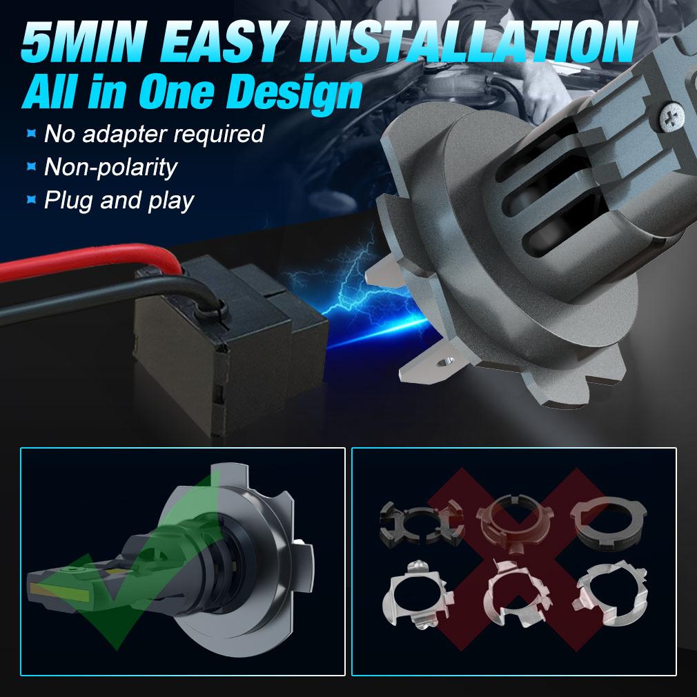 2ks H7 LED žárovky do světlometů H11 9005 9006 Led Mini bezdrátový světlomet 50W 20000LM 6500K H8 HB3 HB4 CSP Auto diodové žárovky Auto Turbo Light 12V Automobil