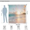 Miyotaa Beach Coastal Shower Curtain Set 60Wx71H Inches Sea Ocean Sunrise Sunset Scene Wave Seagull Hawaiian Seaside Waterproof Bathroom Curtain with