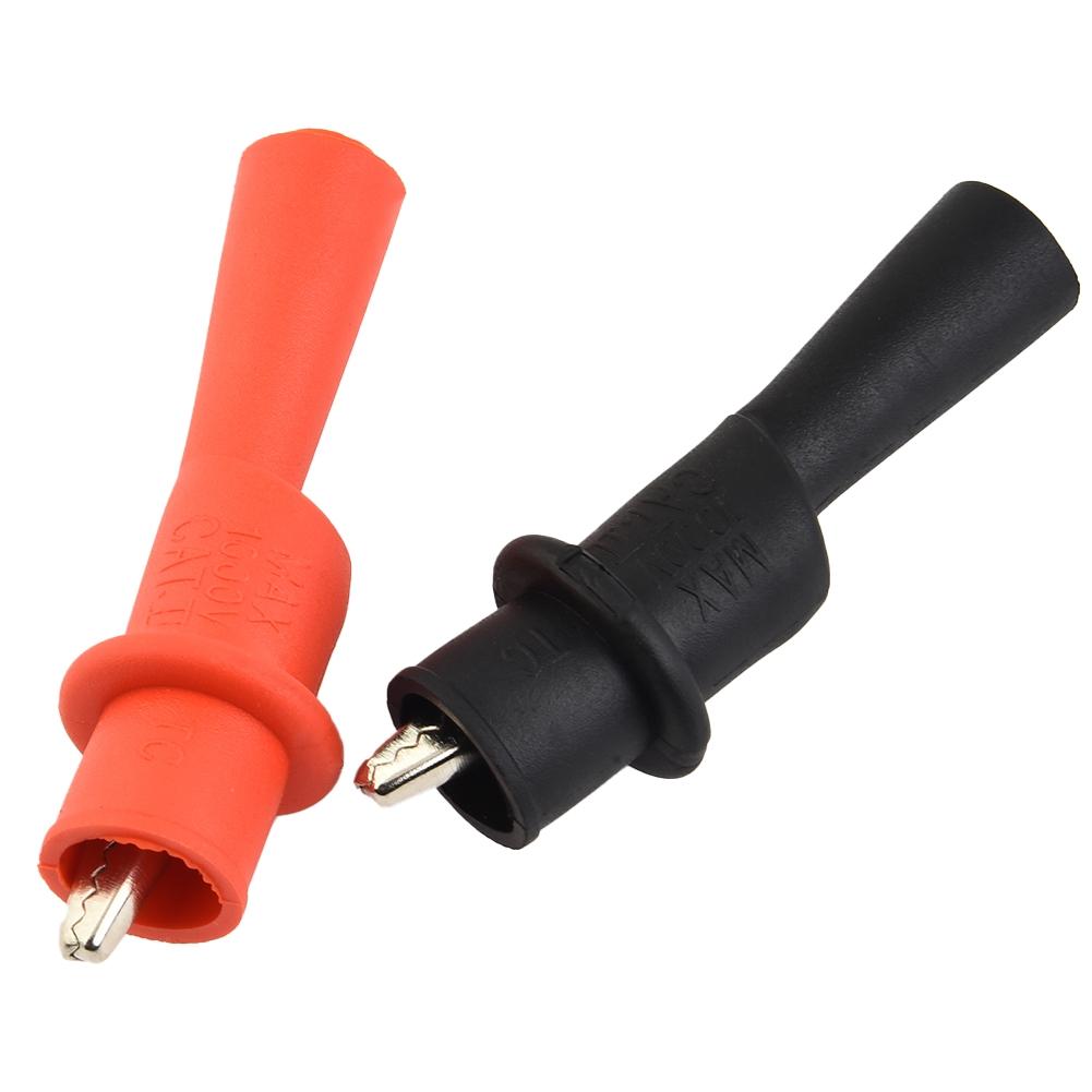 1Pair Clamp AC DC 10A 1000V Red+Black Wire Tips Test Clip