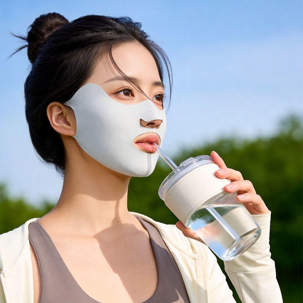 Breathable Sunscreen Mask Thin Face Cover Elastic Sunscreen Face Scarf Outdoor