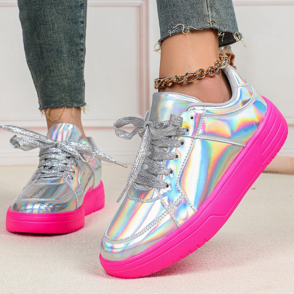 Thick-soled Sequined Board Shoes Heighten Casual Sports Shoes Breathable and Lightweight Outdoor Flat Shoes Couple Tide Shoes