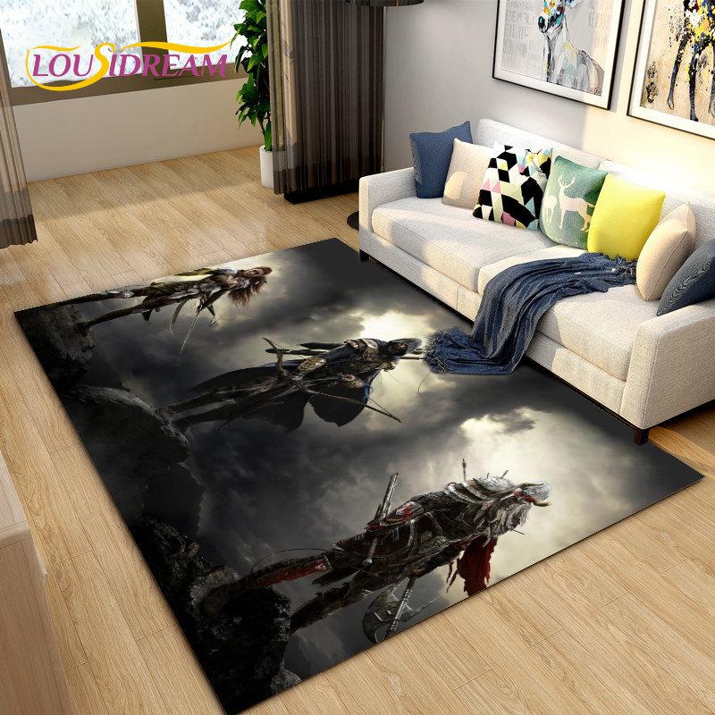 Alfombra grande para gamers de The Elder Scrolls, ideal para sala de estar, dormitorio, sofá, decoración, antideslizante para niños.
