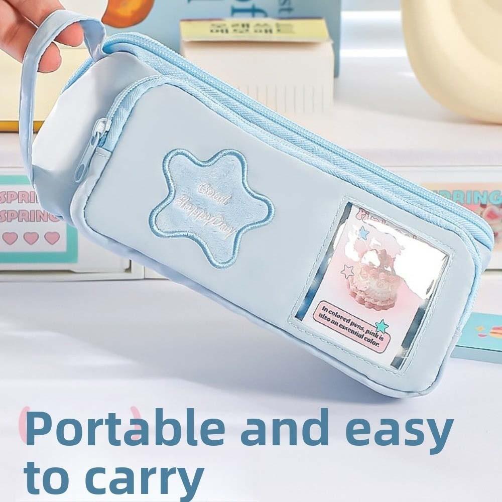 Handheld Korean Pencil Case Multilayer Ins Pencil Pouch Y2K Star Stationery Bag  Stationery Holder