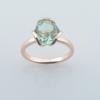 FJ Women Green Stone 585 Rose Gold Color Geometry Rings Zircon