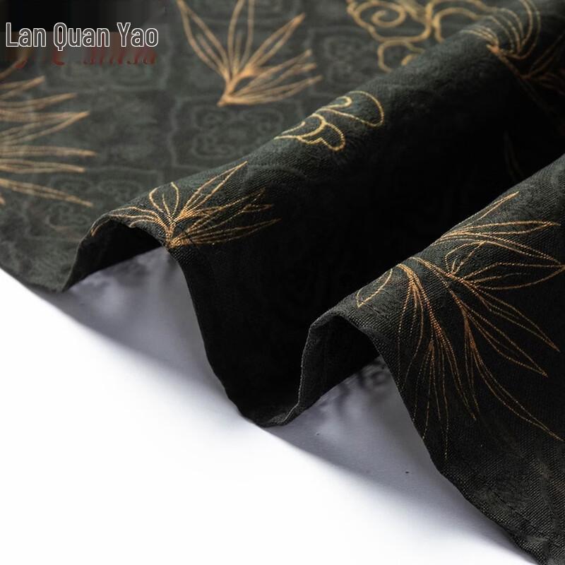 Men's Chinese Style Silk Jacquard Short Sleeve Shirt
