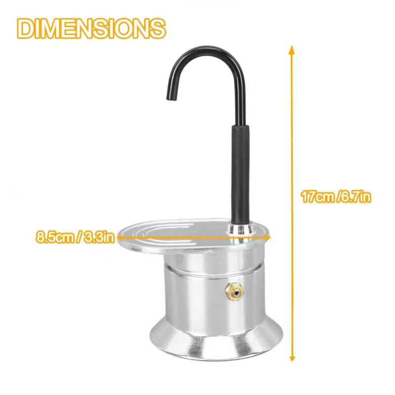 50ml Household MINI Single Cup Coffee Pot Small Portable Italian Espresso Utensil Set Aluminum Alloy Single Tube Mocha Pot