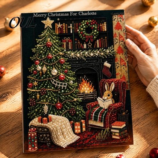 Crafting Kits for Kids Christmas Faux Pearl Painting Kit, Santa Reindeer DIY Art Relaxing Hobby 3D Angel Wall Craft Kit Adults, Festive Home