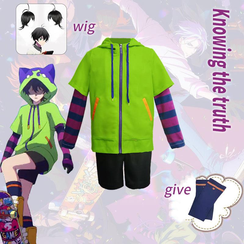 Anime Chinen Miya Cosplay Costume SK8 The Infinity Cosplay Uniform Sport Outfit Hoodie Tail Gloves Wig Halloween Party Cos