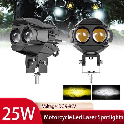 Reflektory motocyklowe żółty biały reflektor światło drogowe światła robocze LED pomocnicza lampa przeciwmgielna światła terenowe do ciężarówki SVU UTV