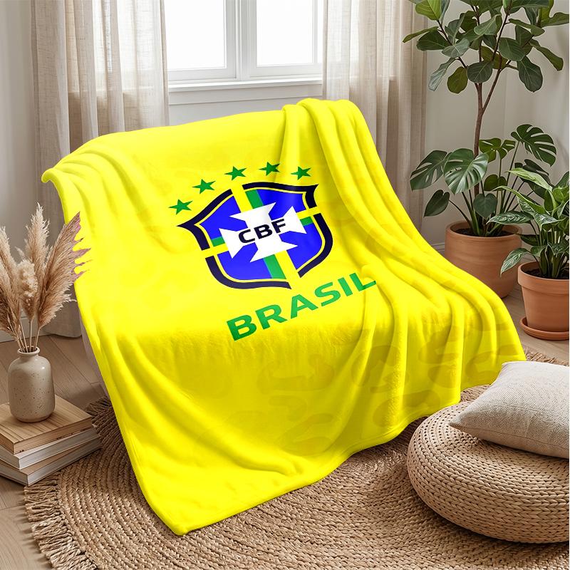 Brazil national football team Theme blanket Soft Flannel Fleece Blanket Warm Lightweight Throw Blanket for Home Sofa Bed