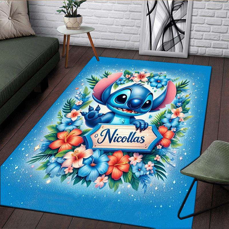 1pc Stitch Pattern Area Rug Soft Flannel Floor Mat for Living Room,Office,Bedroom and Carpet,Sofa Coffee Table Floor Mat