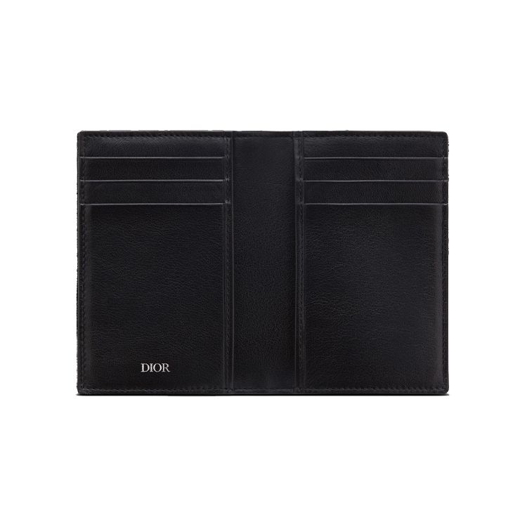 Dior Klassischer Monogramm-Druck Zweifach-Leder-Kartenhalter Herren Kartenhalter Schwarz 2ESCH138YSE-H03E
