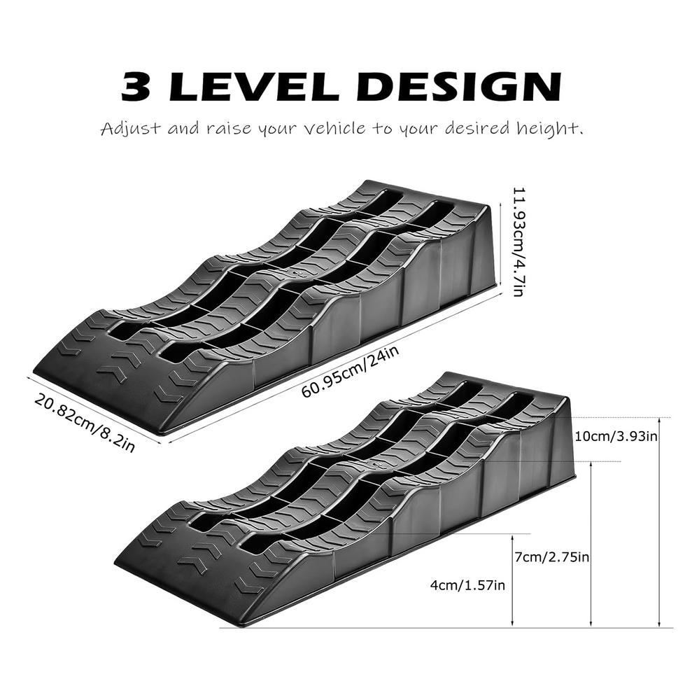 Auto Wheel Blocks 2pcs Anti-Slip 3-Step Trailer Leveler Camper Leveling Blocks Travel Trailer Leveling Blocks Trailer Wheel