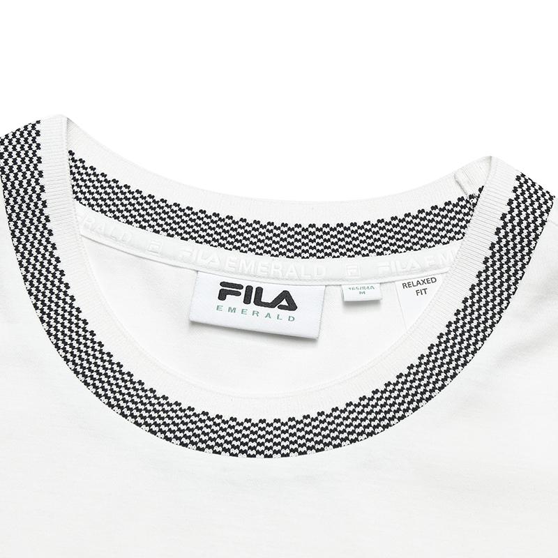 FILA T Shirts Men's Mist White Crew Neck Moderate F11W524113FWT