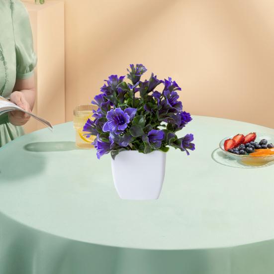 Fake Potted Plant No-fade Artificial Lilac Bonsai Realistic Colorful Simulated Green Plant for Home Decoration