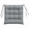 Seat Cushion Set 4 pcs Light Grey 40 x 40 x 6 cm Fabric