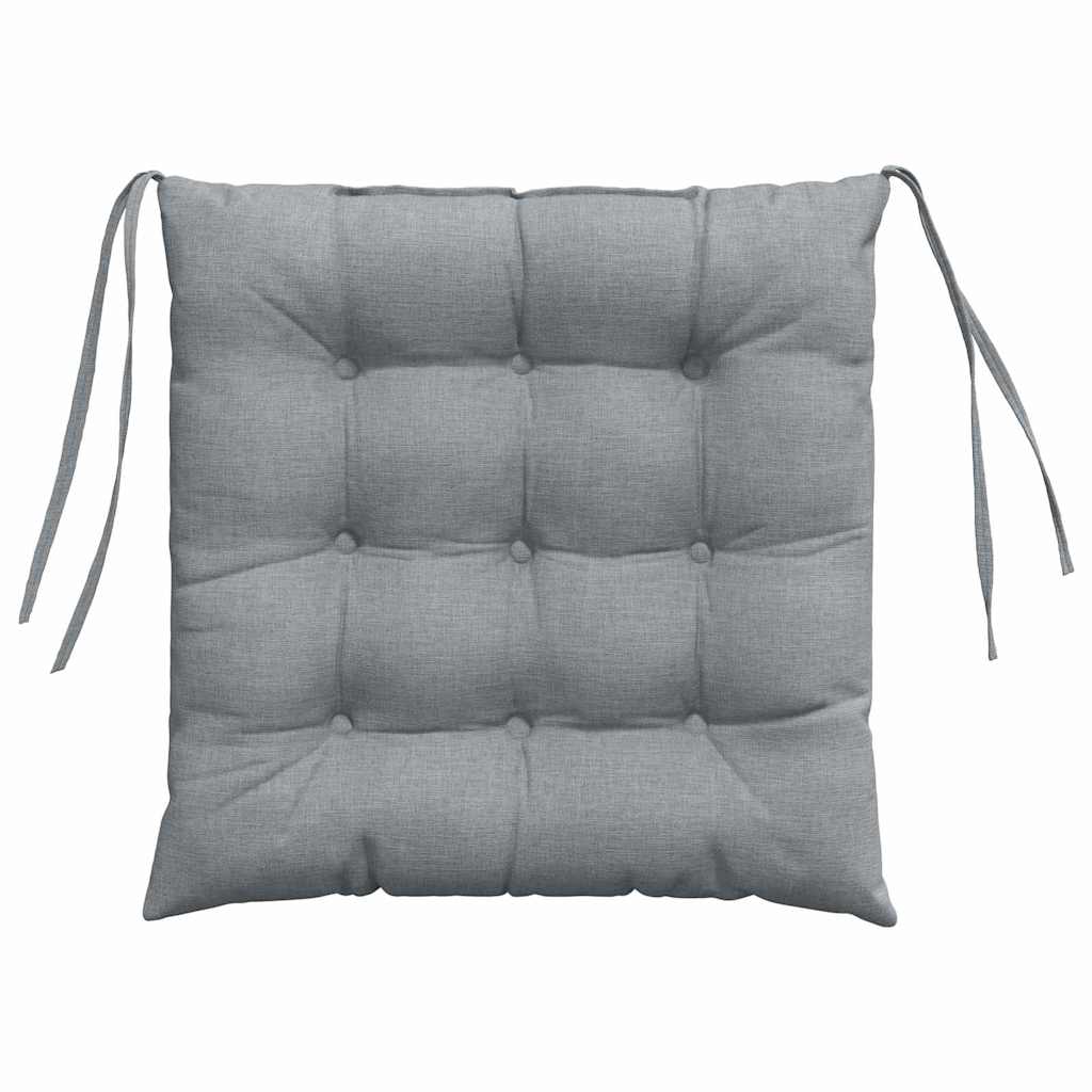 Seat Cushion Set 4 pcs Light Grey 40 x 40 x 6 cm Fabric