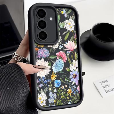 Wildflowers Print Phone Cover Case For Samsung S24 S23 Ultra S22 Plus S21 S20 FE A55 A54 A53 A52 A35 A34 A15 A14 Shockproof Soft Silicone Shell