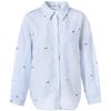Betu Women's Striped Bow-Knot Print Lapel Shirt Jacket