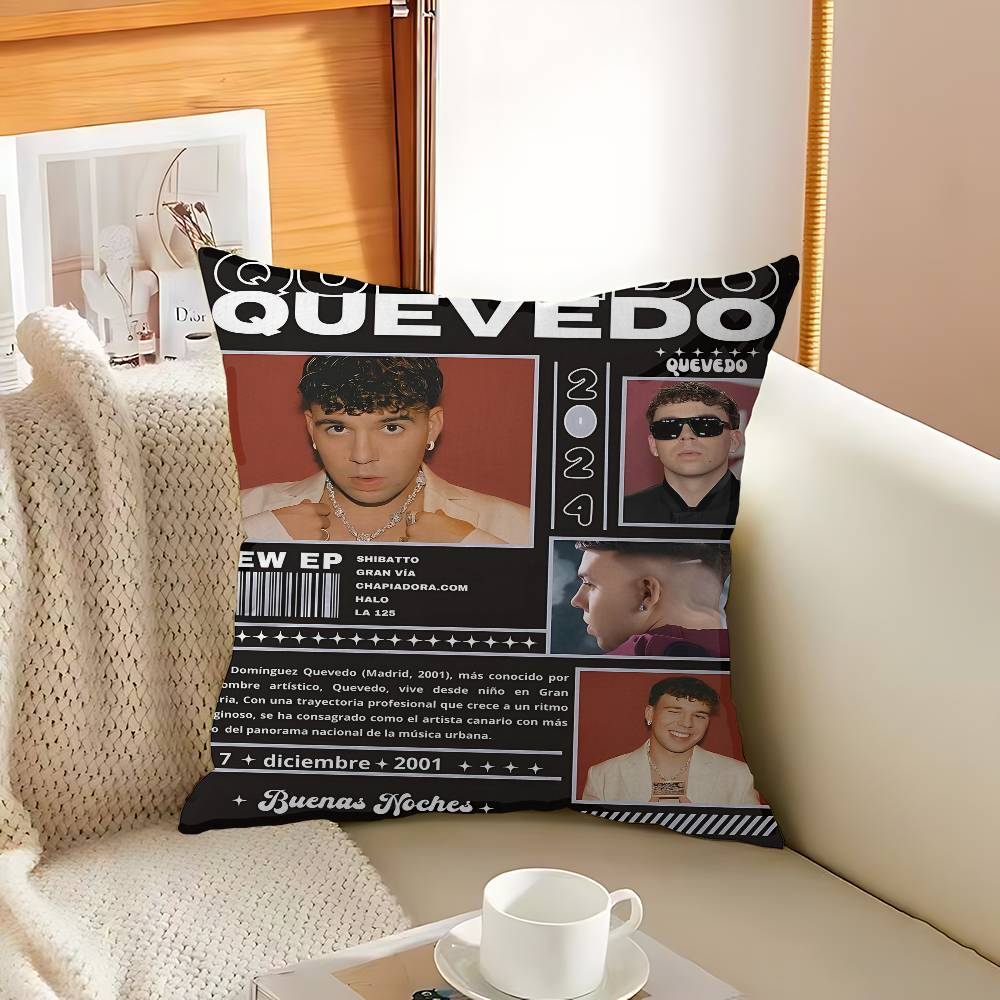 Pop Rapper Quevedo Stitch Lucky Dragon Pillow Cover Sofa Cushion Cover Home Room Decoration Children Gift 12x12Inch