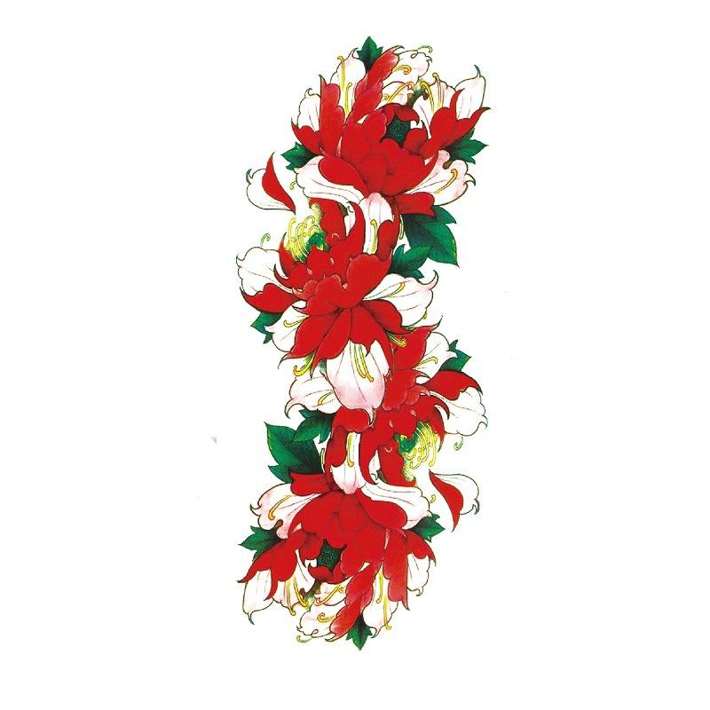 Adesivo de tatuagem de flor de rosa azul, flor de ameixa, padrão grande, capa de braço, adesivo de tatuagem à prova d'água, amostra de tatuagem