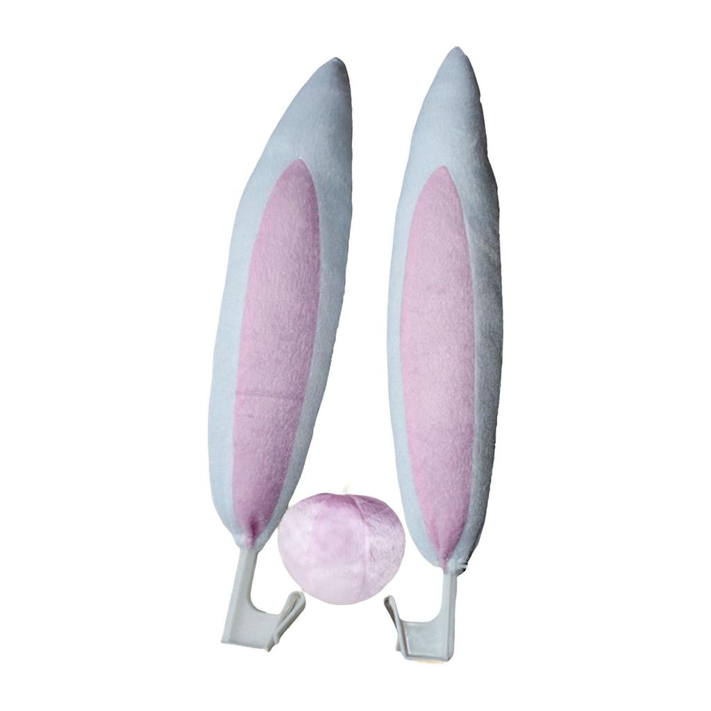 Car Decoration Accessory Bunny Ears Set Nose Easy Installation Portable