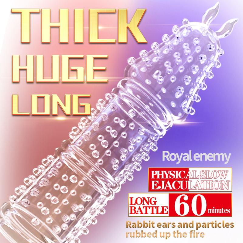 Crystal Condoms Penis For Men Couple Extender Sleeve Enlargement Silicone Condom