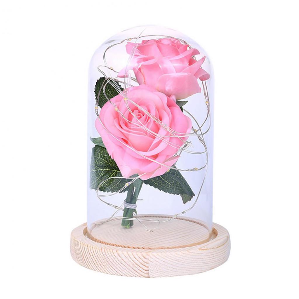 Artificial Rose Led Glass Bottle Lamp Night Light Home Artificial Rose Led Glass Bottle Lamp Night Light Home